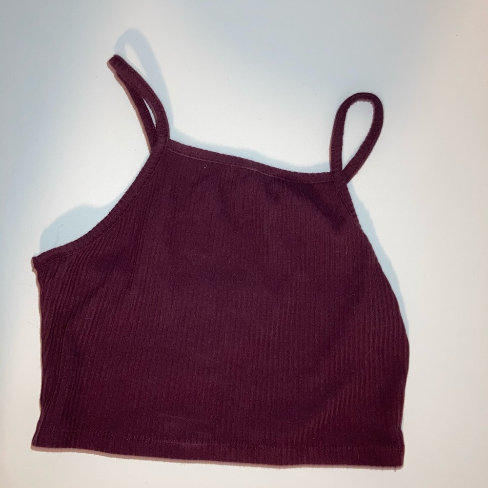 Maroon halter crop top